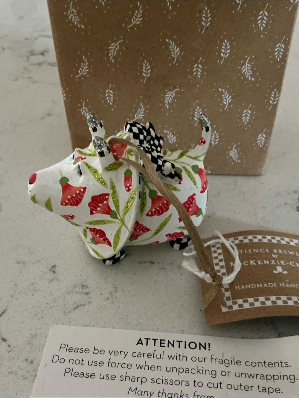 McKenzie Childs Gracie Westie terrier mini ornament #31310